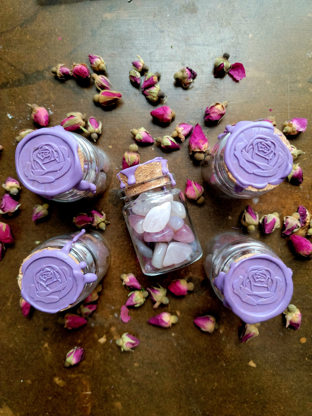 Purple Rose Quartz Jars